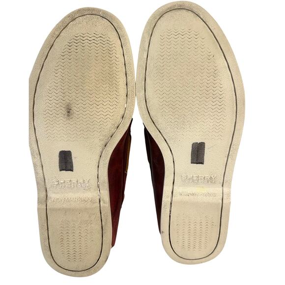 Sperry Top-Sider Mens 8.5 M Gold Cup STS15887 Suede Multitone Crimson Red Brown - Picture 6 of 7